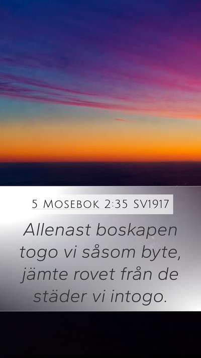 5 Mosebok 2:35 SV1917 Bible Verse Image