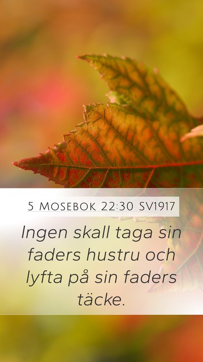5 Mosebok 22:30 SV1917 Bible Verse Image