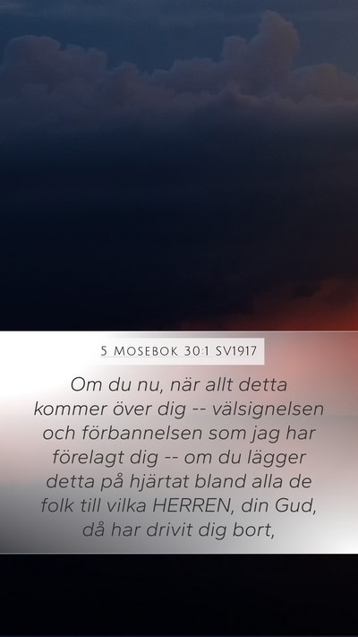 5 Mosebok 30:1 SV1917 Mobile Phone Wallpaper - Om du nu, när allt detta kommer över dig -- - Mobile Bible Verse Wallpaper