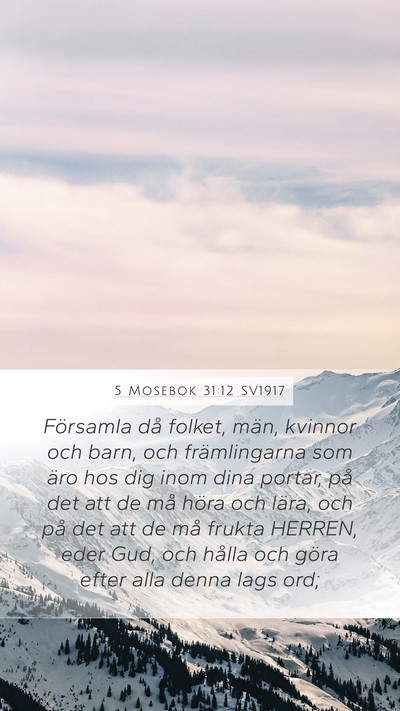 5 Mosebok 31:12 SV1917 Bible Verse Image