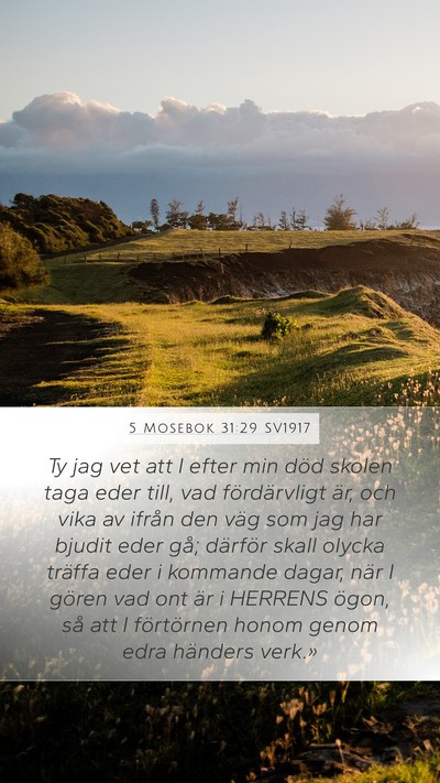 5 Mosebok 31:29 SV1917 Bible Verse Image