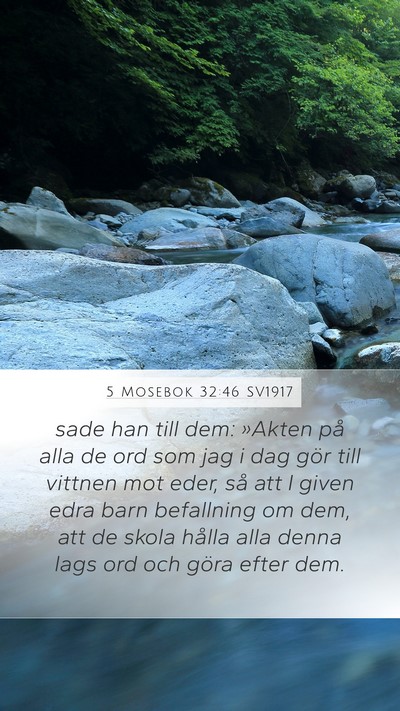 5 Mosebok 32:46 SV1917 Bible Verse Image