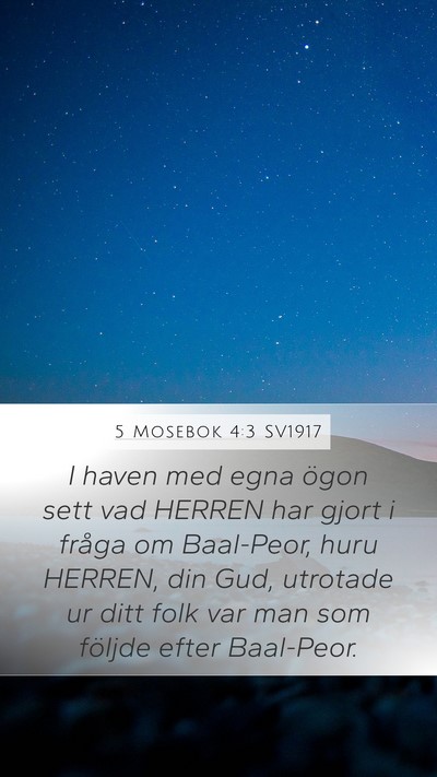 5 Mosebok 4:3 SV1917 Bible Verse Image