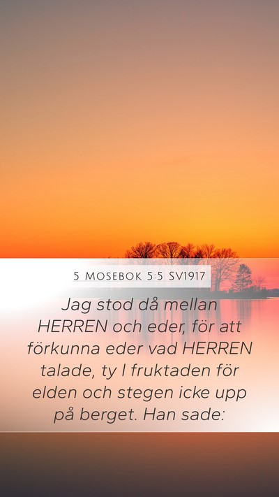 5 Mosebok 5:5 SV1917 Mobile Phone Wallpaper - Jag stod då mellan HERREN och eder, för att - Mobile Bible Verse Wallpaper