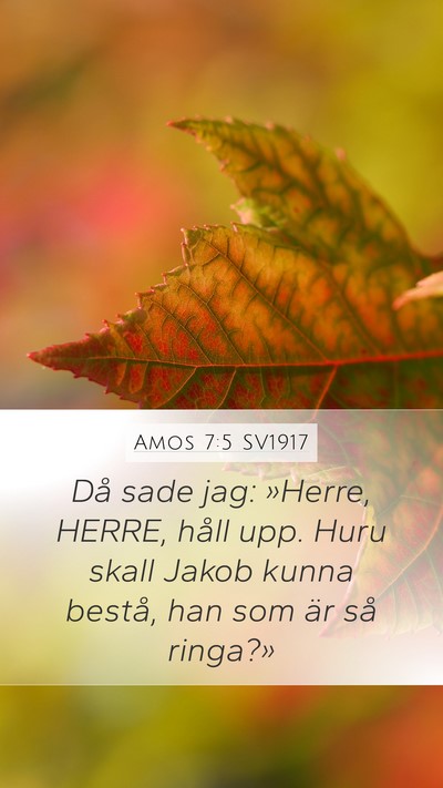 Amos 7:5 SV1917 Bible Verse Image
