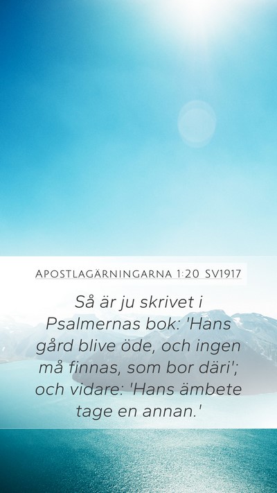 Apostlagärningarna 1:20 SV1917 Bible Verse Image