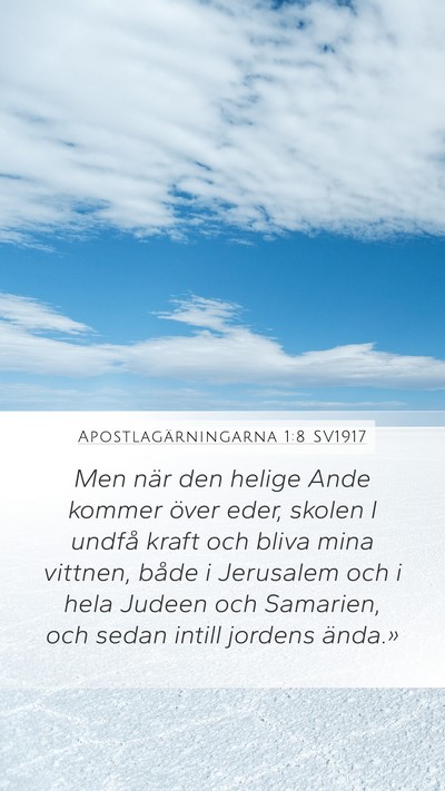 Apostlagärningarna 1:8 SV1917 Bible Verse Image