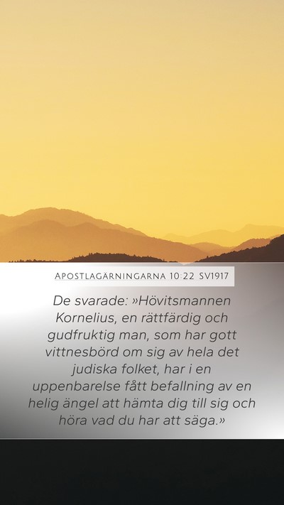 Apostlagärningarna 10:22 SV1917 Bible Verse Image