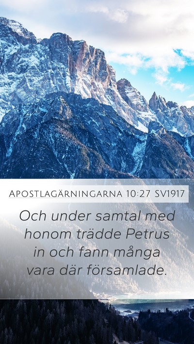 Apostlagärningarna 10:27 SV1917 Bible Verse Image