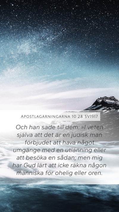 Apostlagärningarna 10:28 SV1917 Bible Verse Image