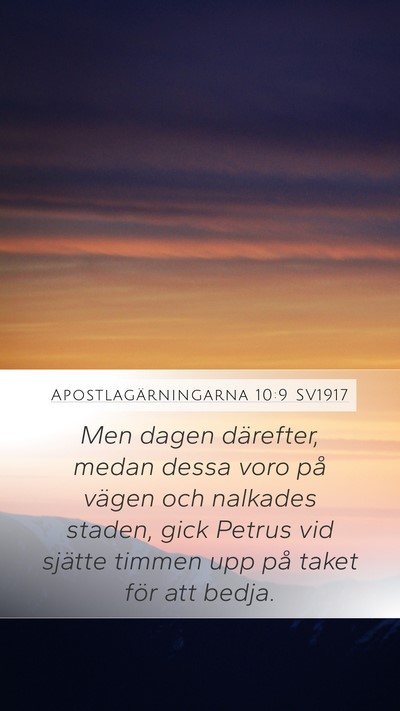 Apostlagärningarna 10:9 SV1917 Bible Verse Image