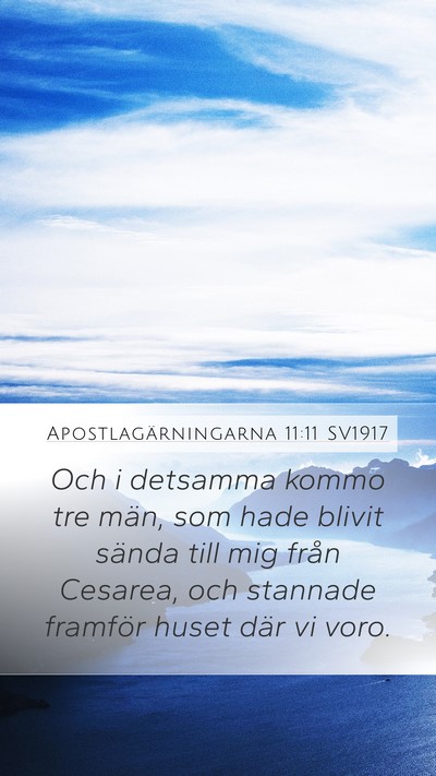 Apostlagärningarna 11:11 SV1917 Mobile Phone Wallpaper - Och i detsamma kommo tre män, som hade blivit - Mobile Bible Verse Wallpaper