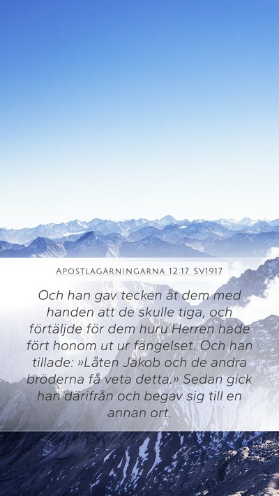 Apostlagärningarna 12:17 SV1917 Bible Verse Image