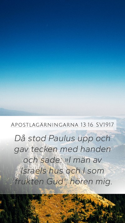 Apostlagärningarna 13:16 SV1917 Bible Verse Image