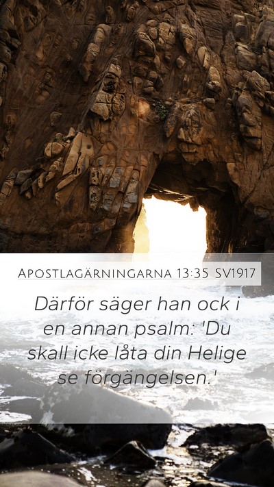 Apostlagärningarna 13:35 SV1917 Bible Verse Image