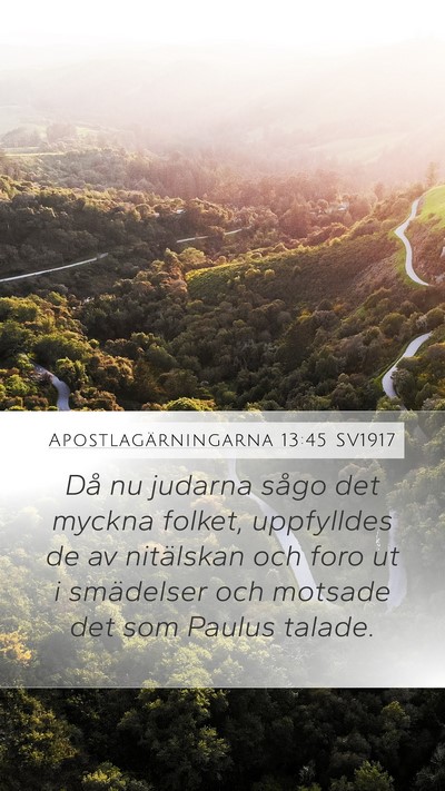 Apostlagärningarna 13:45 SV1917 Bible Verse Image