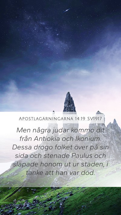 Apostlagärningarna 14:19 SV1917 Bible Verse Image