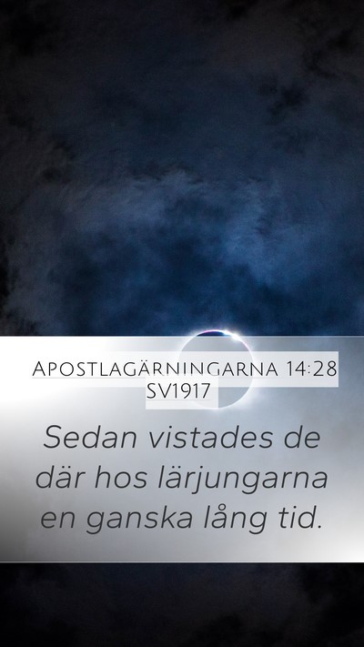 Apostlagärningarna 14:28 SV1917 Mobile Phone Wallpaper - Sedan vistades de där hos lärjungarna en ganska - Mobile Bible Verse Wallpaper