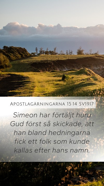 Apostlagärningarna 15:14 SV1917 Bible Verse Image