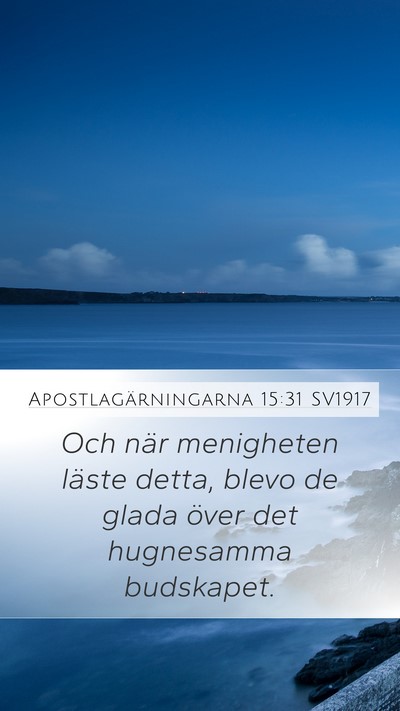 Apostlagärningarna 15:31 SV1917 Bible Verse Image