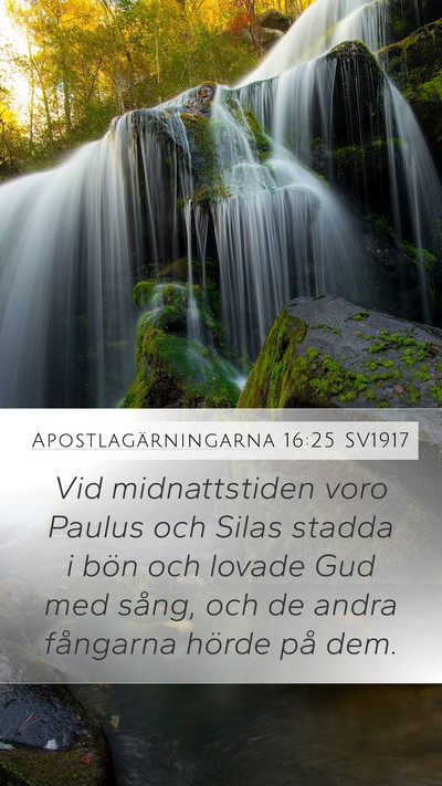 Apostlagärningarna 16:25 SV1917 Bible Verse Image