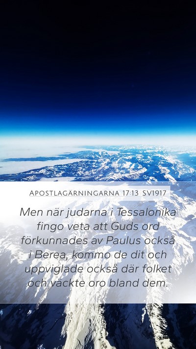 Apostlagärningarna 17:13 SV1917 Bible Verse Image