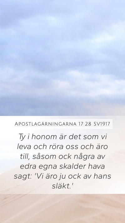 Apostlagärningarna 17:28 SV1917 Bible Verse Image