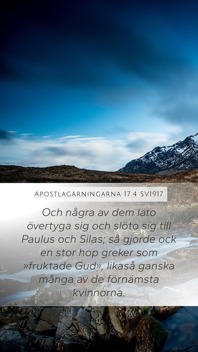 Apostlagärningarna 17:4 SV1917 Bible Verse Image