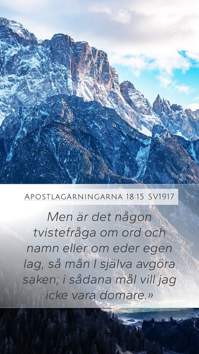 Apostlagärningarna 18:15 SV1917 Bible Verse Image