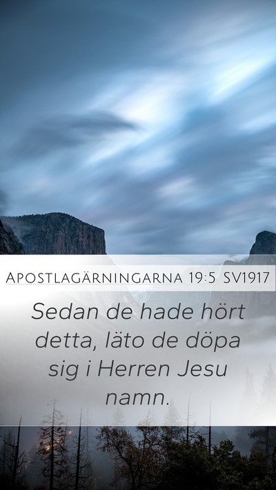 Apostlagärningarna 19:5 SV1917 Bible Verse Image