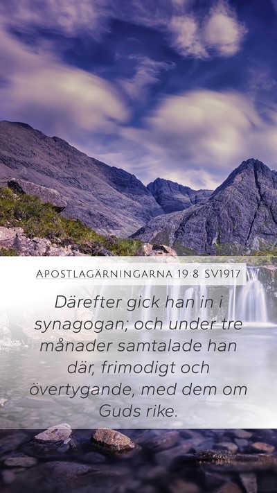 Apostlagärningarna 19:8 SV1917 Bible Verse Image