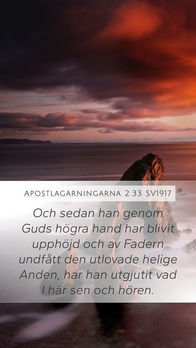 Apostlagärningarna 2:33 SV1917 Bible Verse Image