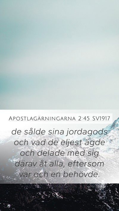 Apostlagärningarna 2:45 SV1917 Bible Verse Image