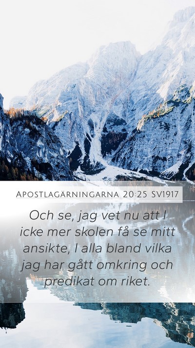 Apostlagärningarna 20:25 SV1917 Bible Verse Image