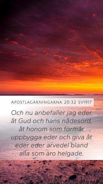 Apostlagärningarna 20:32 SV1917 Bible Verse Image
