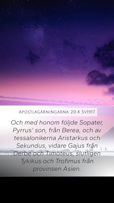 Apostlagärningarna 20:4 SV1917 Bible Verse Image