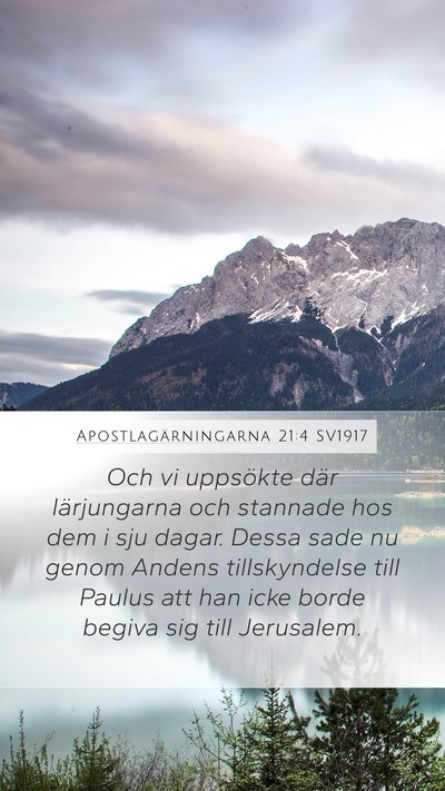 Apostlagärningarna 21:4 SV1917 Mobile Phone Wallpaper - Och vi uppsökte där lärjungarna och stannade - Mobile Bible Verse Wallpaper