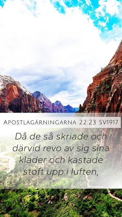 Apostlagärningarna 22:23 SV1917 Bible Verse Image