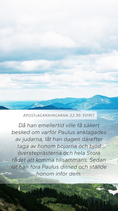 Apostlagärningarna 22:30 SV1917 Bible Verse Image