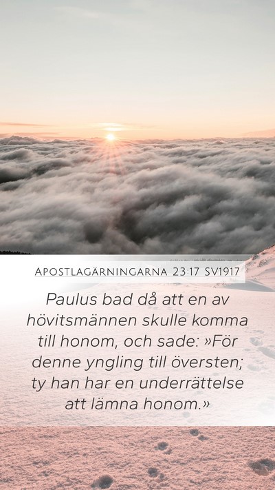 Apostlagärningarna 23:17 SV1917 Bible Verse Image