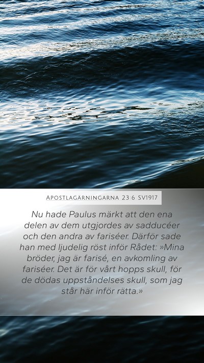 Apostlagärningarna 23:6 SV1917 Bible Verse Image