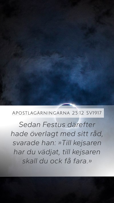 Apostlagärningarna 25:12 SV1917 Bible Verse Image