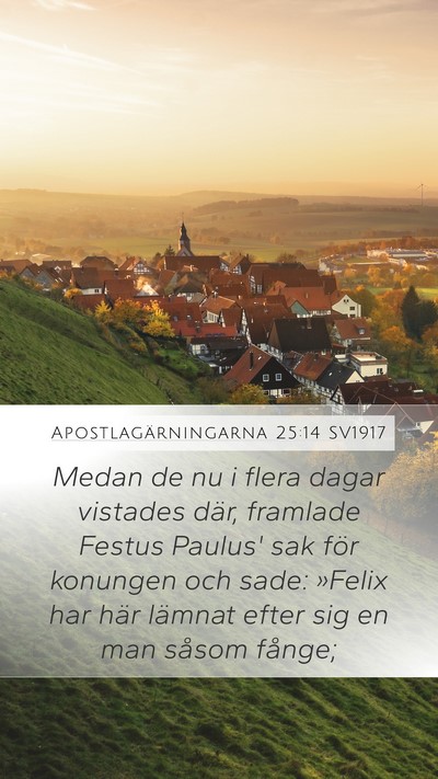 Apostlagärningarna 25:14 SV1917 Bible Verse Image