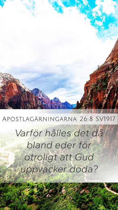 Apostlagärningarna 26:8 SV1917 Mobile Phone Wallpaper - Varför hålles det då bland eder för otroligt - Mobile Bible Verse Wallpaper