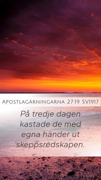 Apostlagärningarna 27:19 SV1917 Mobile Phone Wallpaper - På tredje dagen kastade de med egna händer ut - Mobile Bible Verse Wallpaper