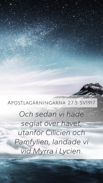 Apostlagärningarna 27:5 SV1917 Bible Verse Image