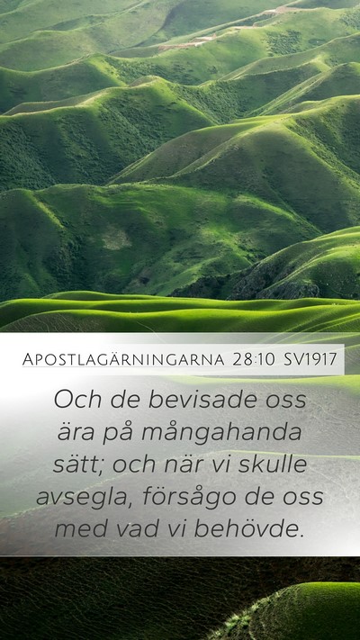 Apostlagärningarna 28:10 SV1917 Bible Verse Image