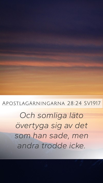 Apostlagärningarna 28:24 SV1917 Bible Verse Image
