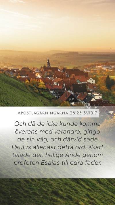 Apostlagärningarna 28:25 SV1917 Bible Verse Image
