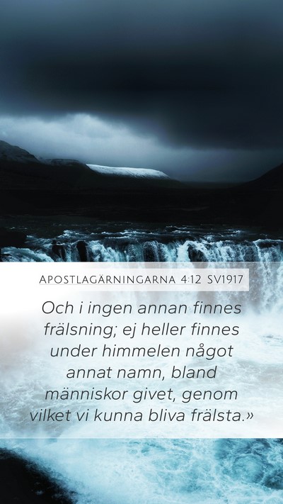 Apostlagärningarna 4:12 SV1917 Bible Verse Image